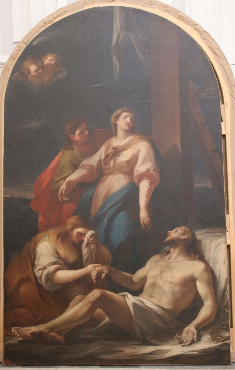 Gesù Cristo morto, Maria Addolorata, San Giovanni evangelista e Santa Maria Maddalena